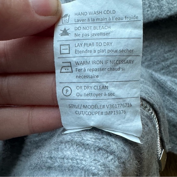 VINCE GREY SWEATER WITH SIDE ZIPPER CASHMERE & WOOL BLEND - Picture 9 of 15